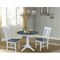 International Concepts Round 36 in Rd Extension Dining Table, 2 San Remo Chairs, White/Heather Gray, 36 W, 48 L, 30.1 in H K05-36RXT-27B-C10-2 - alternate 2